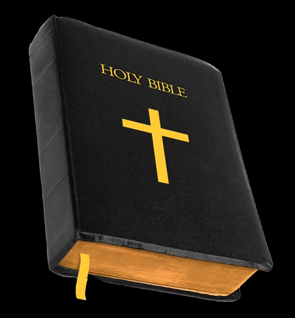 Image d'une bible noire avec une Croix jaune dessus présentant le Coaching résurrection du Cabinet COREC PNL