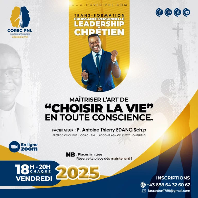 Flyer TRANS-FORMATION 🔥 CROISSANCE PERSONNELLE & LEADERSHIP CHRÉTIEN Conception graphique adambita237 (alias adatheartist)