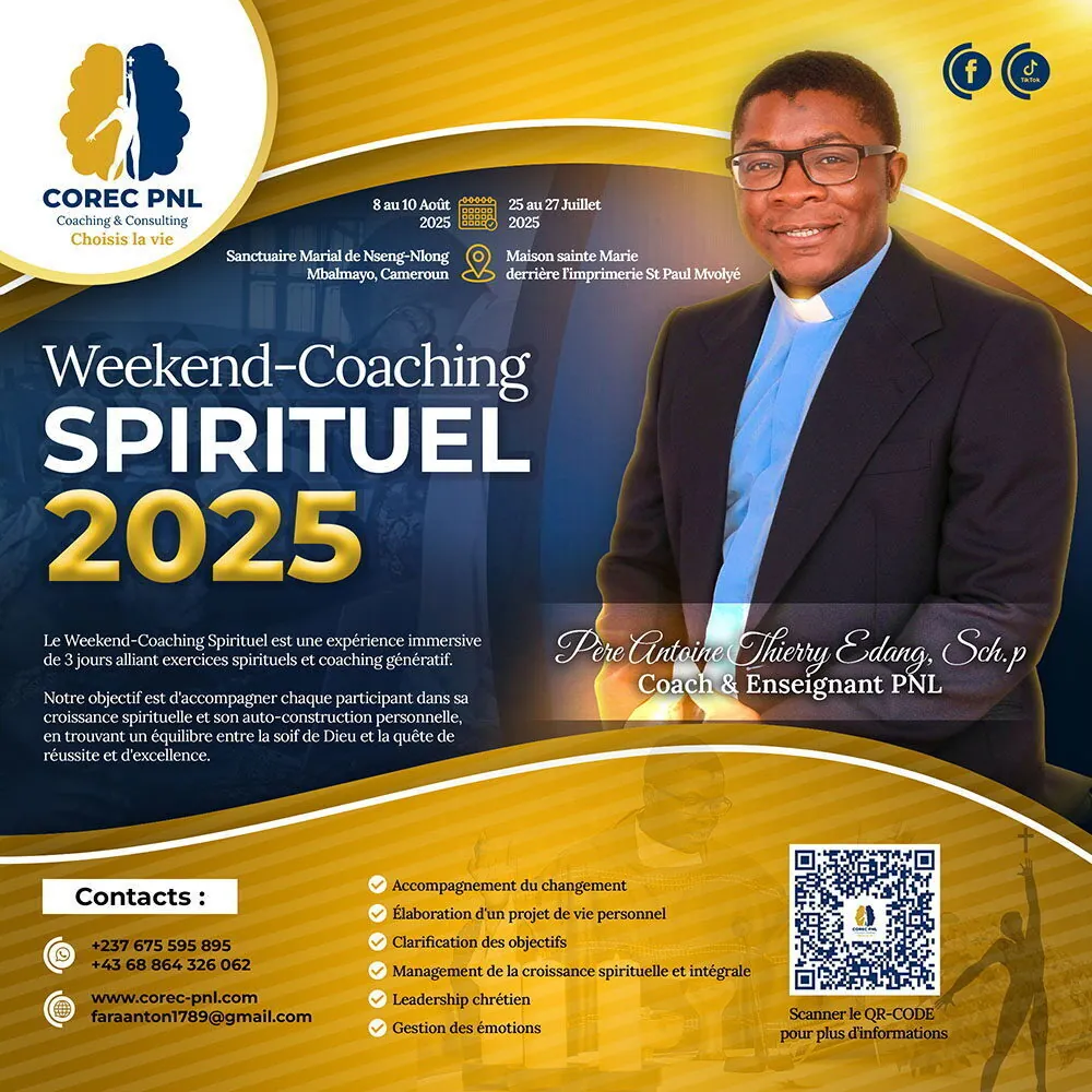 Méditation et auto-coaching du 6 au 11 juin 2025 par le père Antoine coach pnl et enseignant de pnl certifié. Conception graphique adambita237 (alias adatheartist)-Site internet COREC PNL formation en PNL & Leadership design by adambita237 adatheartist